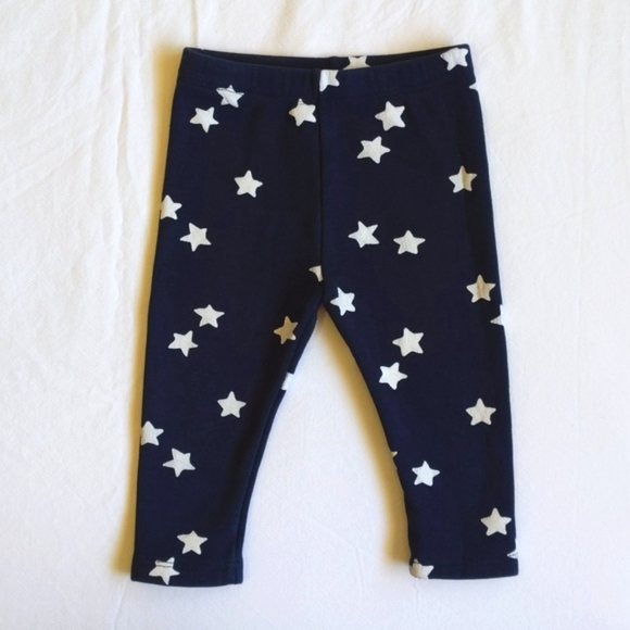joe fresh star print navy blue warm lined leggings 6-12 months baby girl - Picture 1 of 4